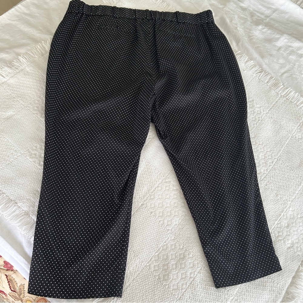 Talbots Signature Crop Pants Black White Dot 18W Petite - Picture 10 of 16